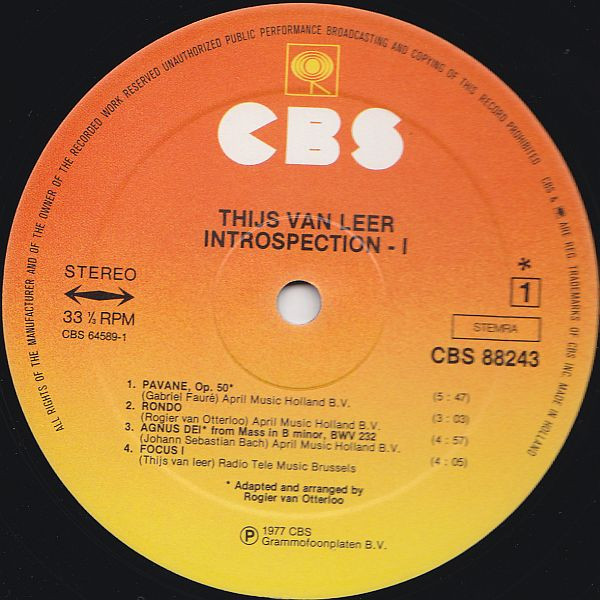 Thijs van Leer - Introspection Album I & II | CBS (CBS 88243) - 4 Thijs van Leer - Introspection Album I & II | CBS (CBS 88243) - 4