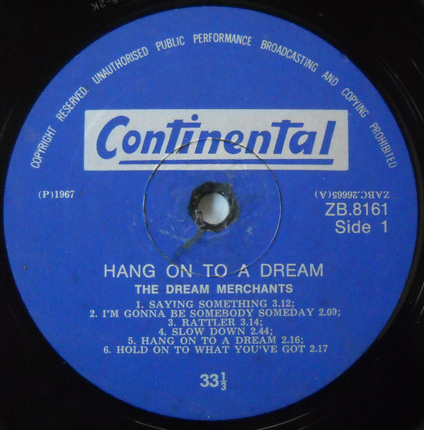 The Dream Merchants - Hang•On•To•A•Dream | Continental Records (ZB 8161) - 2 The Dream Merchants - Hang•On•To•A•Dream | Continental Records (ZB 8161) - 2