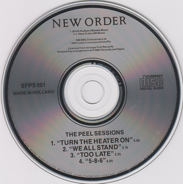 New Order - The Peel Sessions | Strange Fruit (SFPS 001) - 4
