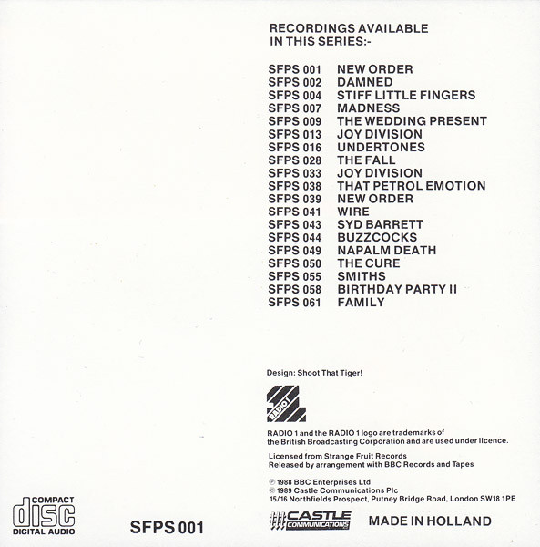 New Order - The Peel Sessions | Strange Fruit (SFPS 001) - 2