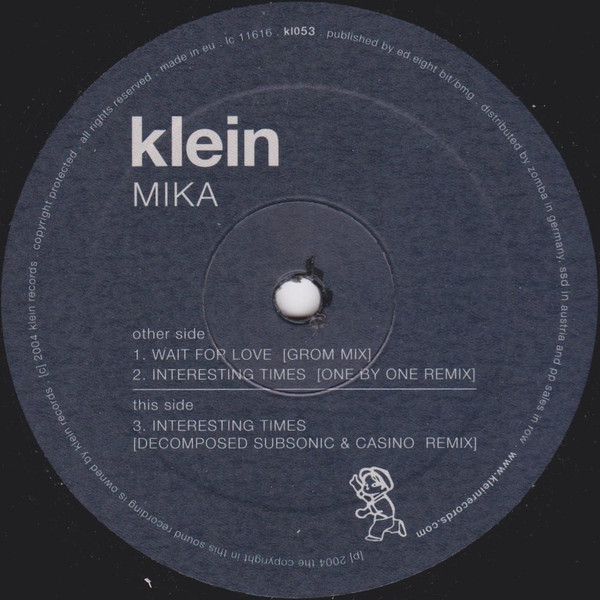 Mika - Wait For Love / Interesting Times | Klein Records (KL 053) - main Mika - Wait For Love / Interesting Times | Klein Records (KL 053) - main