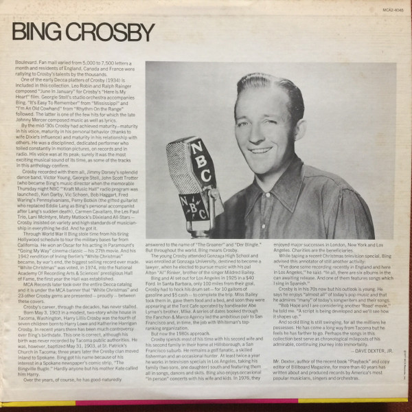 Bing Crosby - The Best Of Bing | MCA Records (MCA2-4045) - 2 Bing Crosby - The Best Of Bing | MCA Records (MCA2-4045) - 2