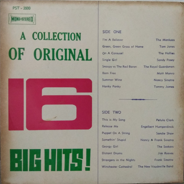 Various - 16 Big Hits | Calypso Record (PST 2000) - 2
