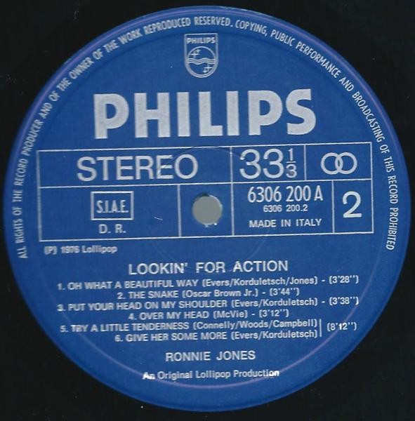 Ronnie Jones - Lookin' For Action | Philips (6306200) - 4