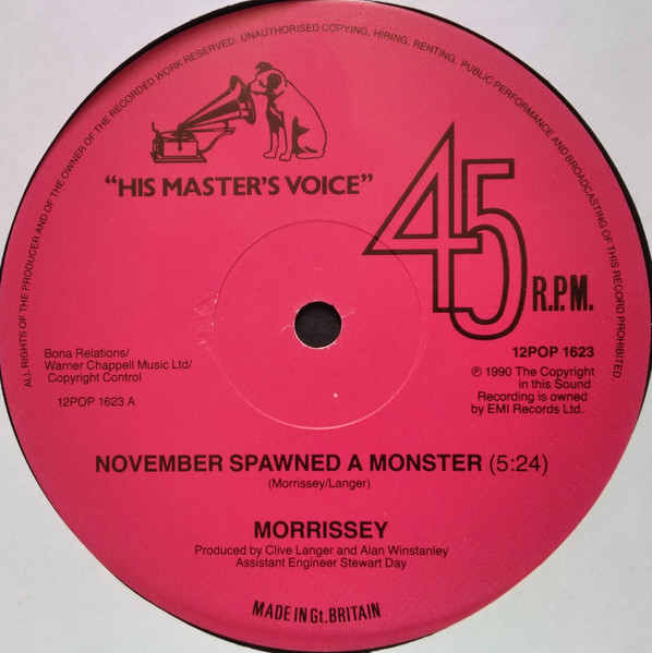 Morrissey - November Spawned A Monster | His Master's Voice (12POP 1623) - 3 Morrissey - November Spawned A Monster | His Master's Voice (12POP 1623) - 3