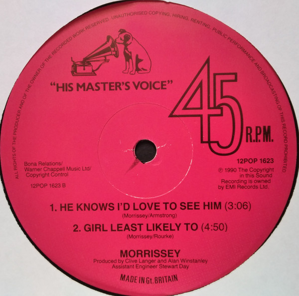 Morrissey - November Spawned A Monster | His Master's Voice (12POP 1623) - 4 Morrissey - November Spawned A Monster | His Master's Voice (12POP 1623) - 4