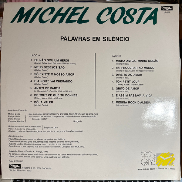 Michel Costa - Palavras Em Silencio | Dualsom (LP - 067) - 2
