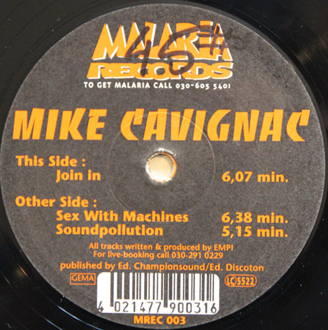 Mike Cavignac - Join In | Malaria Records (MREC 003) - 3