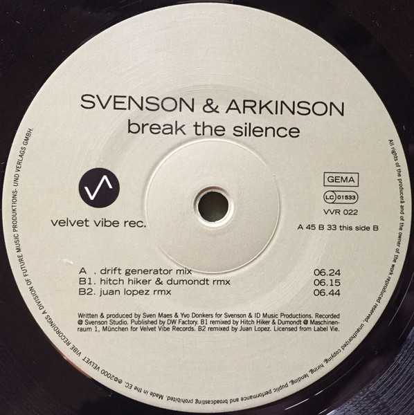 Svenson & E. Arkinson - Break The Silence | Velvet Vibe Recordings (VVR 022) - 2