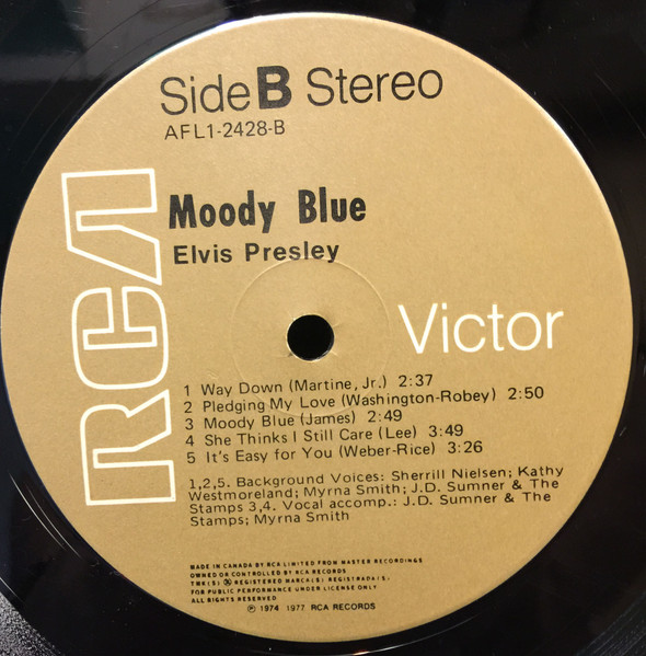 Elvis Presley - Moody Blue | RCA Victor (AFL1-2428) - 4 Elvis Presley - Moody Blue | RCA Victor (AFL1-2428) - 4