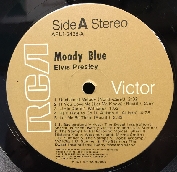 Elvis Presley - Moody Blue | RCA Victor (AFL1-2428) - 3 Elvis Presley - Moody Blue | RCA Victor (AFL1-2428) - 3