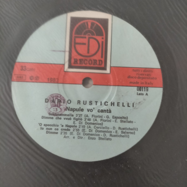 Dario Rustichelli - Napule Vo' Canta' | Edi Record (LP 00119) - 4