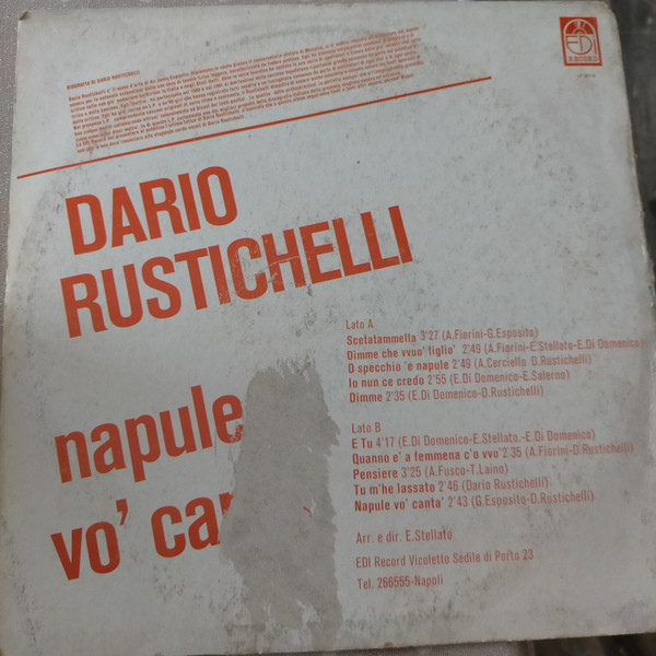 Dario Rustichelli - Napule Vo' Canta' | Edi Record (LP 00119) - 2
