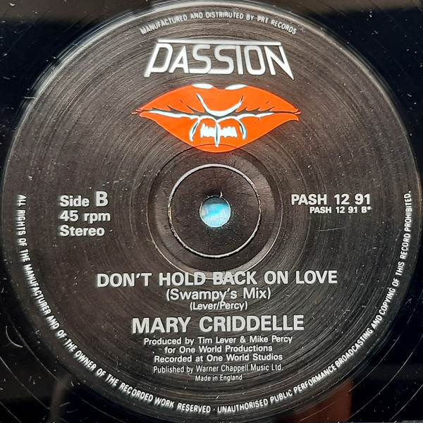 Mary Criddelle - Don't Hold Back On Love | Passion (PASH 12 91) - 4