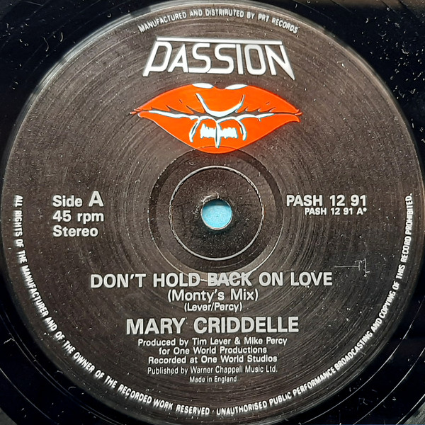 Mary Criddelle - Don't Hold Back On Love | Passion (PASH 12 91) - 3