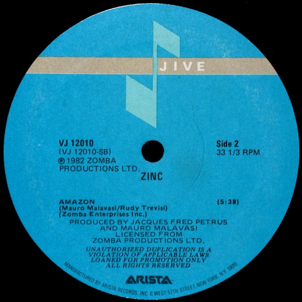 Zinc - I'll Never Stop / Amazon | Jive (VJ 12010) - 2