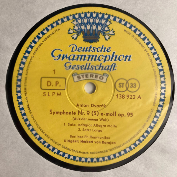 Antonín Dvořák - Berliner Philharmoniker , Herbert von Karajan - Symphonie "Aus Der Neuen Welt" | Deutsche Grammophon (138 922 SLPM) - 3 Antonín Dvořák - Berliner Philharmoniker , Herbert von Karajan - Symphonie "Aus Der Neuen Welt" | Deutsche Grammophon (138 922 SLPM) - 3