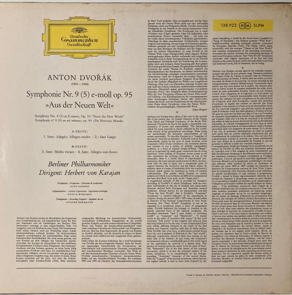 Antonín Dvořák - Berliner Philharmoniker , Herbert von Karajan - Symphonie "Aus Der Neuen Welt" | Deutsche Grammophon (138 922 SLPM) - 2 Antonín Dvořák - Berliner Philharmoniker , Herbert von Karajan - Symphonie "Aus Der Neuen Welt" | Deutsche Grammophon (138 922 SLPM) - 2