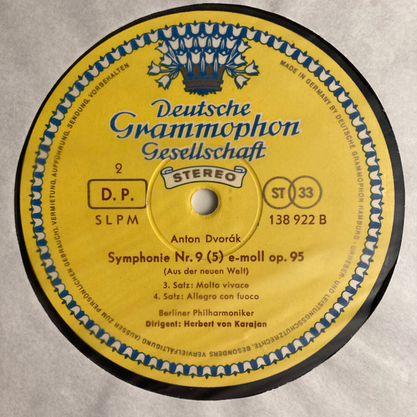 Antonín Dvořák - Berliner Philharmoniker , Herbert von Karajan - Symphonie "Aus Der Neuen Welt" | Deutsche Grammophon (138 922 SLPM) - 4 Antonín Dvořák - Berliner Philharmoniker , Herbert von Karajan - Symphonie "Aus Der Neuen Welt" | Deutsche Grammophon (138 922 SLPM) - 4