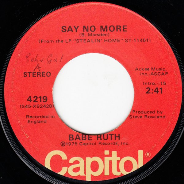 Babe Ruth - Elusive (7") [Vinyl] | Capitol Records (4219) - 2