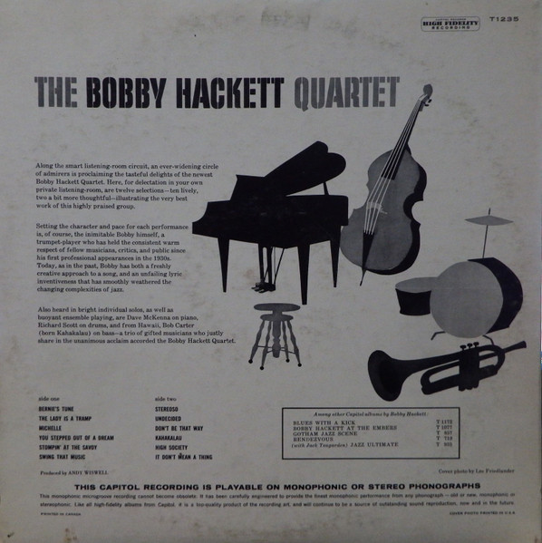 The Bobby Hackett Quartet - The Bobby Hackett Quartet | Capitol Records (T-1235) - 2 The Bobby Hackett Quartet - The Bobby Hackett Quartet | Capitol Records (T-1235) - 2