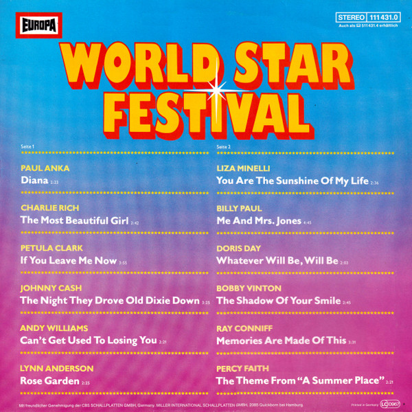 Various - World Star Festival | Europa (111 431.0) - 2