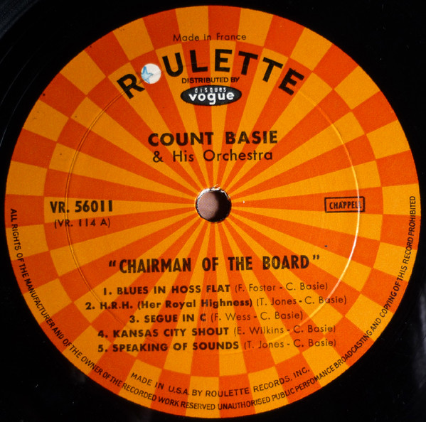 Count Basie - Chairman Of The Board | Roulette (VR. 56 011) - 3