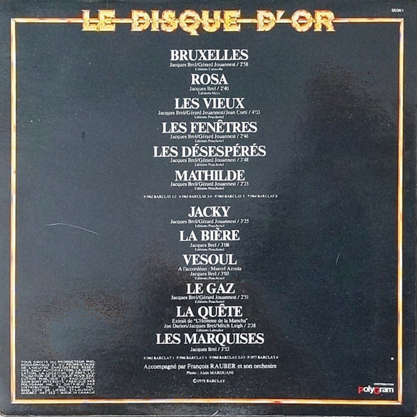 Jacques Brel - Le Disque D'Or | Barclay (55501) - 2