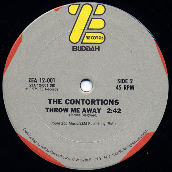 The Contortions - Designed To Kill / Throw Me Away | ZE Records (ZEA12-001) - 3