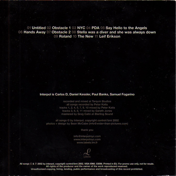 Interpol - Turn On The Bright Lights | Labels (VISA 6966) - 2