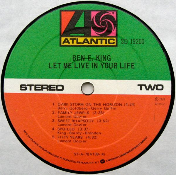 Ben E. King - Let Me Live In Your Life | Atlantic (SD 19200) - 4