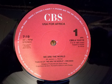 USA For Africa - We Are The World | CBS (12-6112) - 2