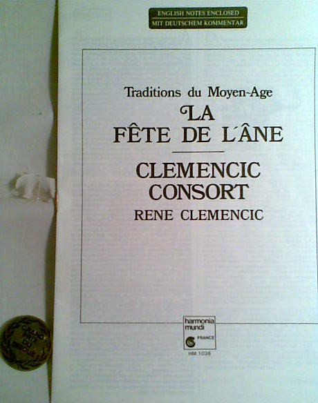 Clemencic Consort , René Clemencic - La Fête De L´âne - Traditions Du Moyen-Age | Harmonia Mundi France (HM 1036) - 4