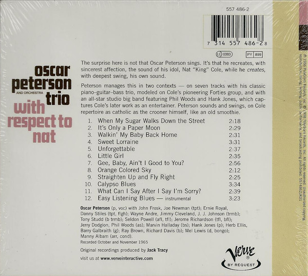 The Oscar Peterson Trio - With Respect To Nat | Limelight (LS-86029) - 2 The Oscar Peterson Trio - With Respect To Nat | Limelight (LS-86029) - 2