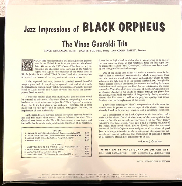 Vince Guaraldi Trio - Jazz Impressions Of Black Orpheus | Craft Recordings (CR00542) - 3