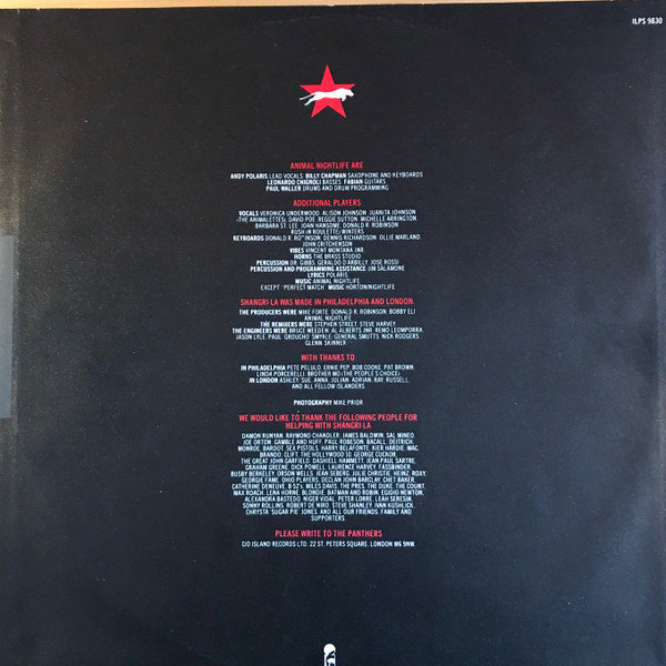 Animal Nightlife - Shangri-La | Island Records (ILPS 9830) - 2 Animal Nightlife - Shangri-La | Island Records (ILPS 9830) - 2