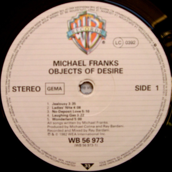 Michael Franks - Objects Of Desire | Warner Bros. Records (WB K 56 973) - 3