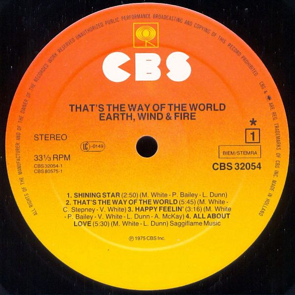 Earth, Wind & Fire - That's The Way Of The World | CBS (CBS 32054) - 4 Earth, Wind & Fire - That's The Way Of The World | CBS (CBS 32054) - 4