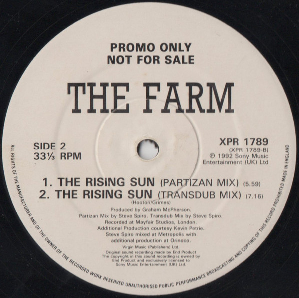 The Farm - Rising Sun | Not On Label (XPR 1789) - 2