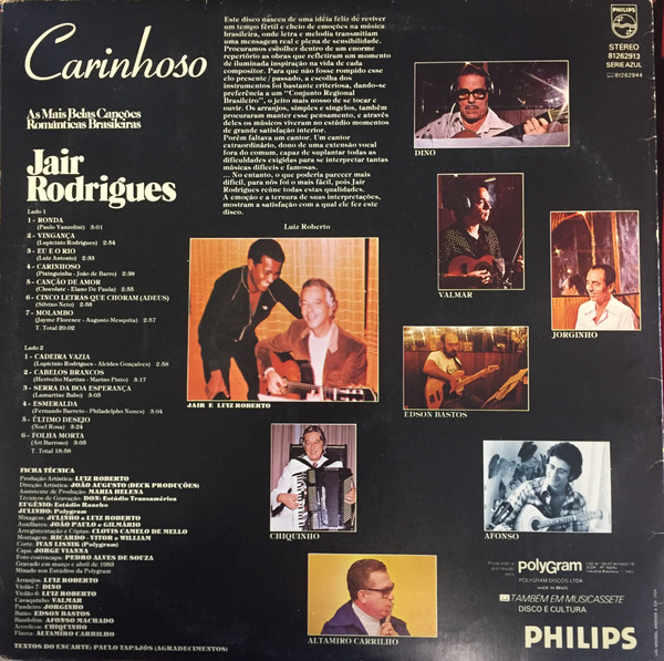 Jair Rodrigues - Carinhoso - As Mais Belas Canções Românticas Brasileiras | Philips (81262913) - main