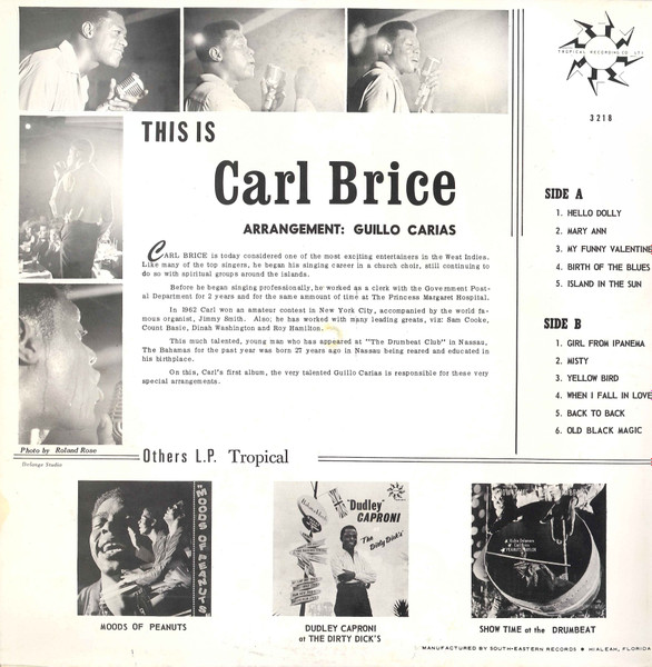 Carl Brice - This Is Carl Brice | Tropical Recording Co., Ltd. (3218) - 2 Carl Brice - This Is Carl Brice | Tropical Recording Co., Ltd. (3218) - 2