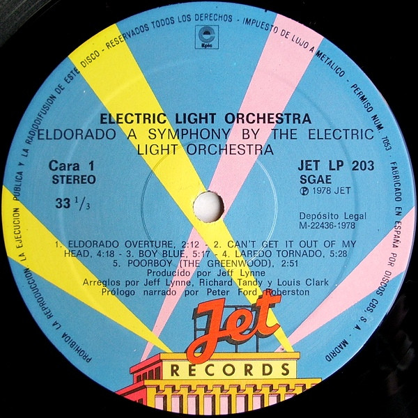 Electric Light Orchestra - Eldorado - A Symphony By The Electric Light Orchestra - Vinilo | Jet Records (JET LP 203) - 3 Electric Light Orchestra - Eldorado - A Symphony By The Electric Light Orchestra - Vinilo | Jet Records (JET LP 203) - 3