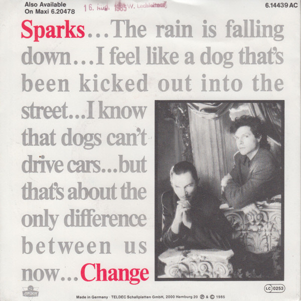 Sparks - Change | London Records (6.14439 AC)