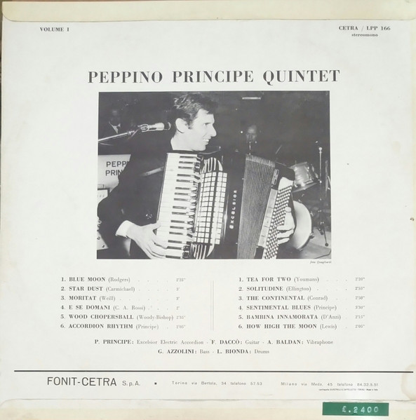 Quintetto Principe - Volume I | Cetra (LPP 166) - 2