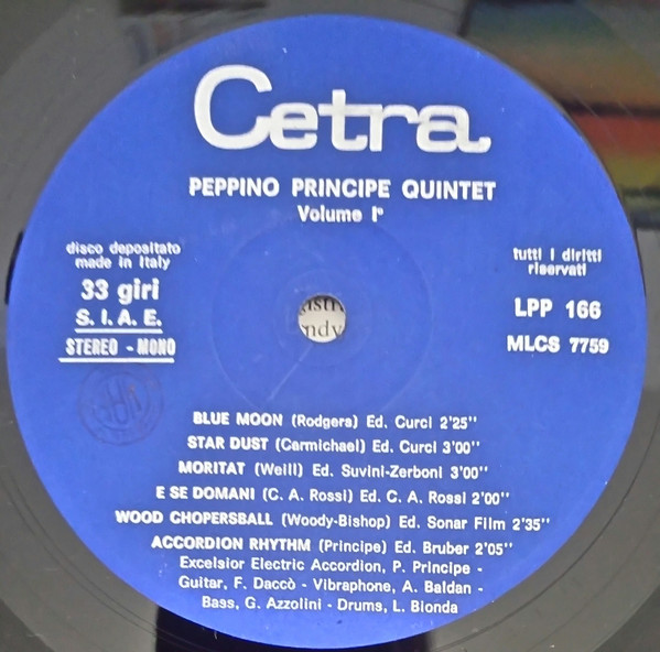 Quintetto Principe - Volume I | Cetra (LPP 166) - 3