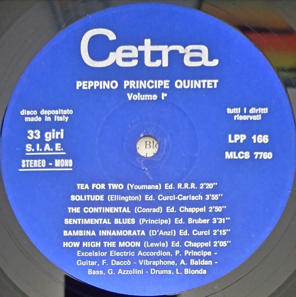 Quintetto Principe - Volume I | Cetra (LPP 166) - 4