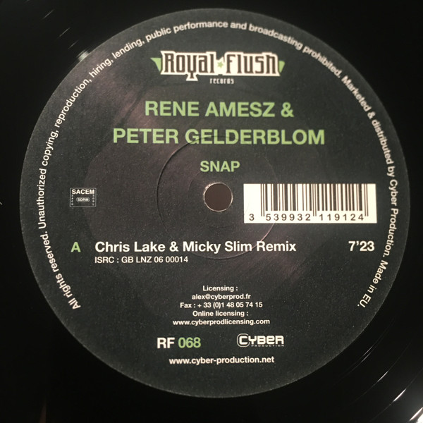 René Amesz & Peter Gelderblom - Snap | Royal Flush Records (RF068)