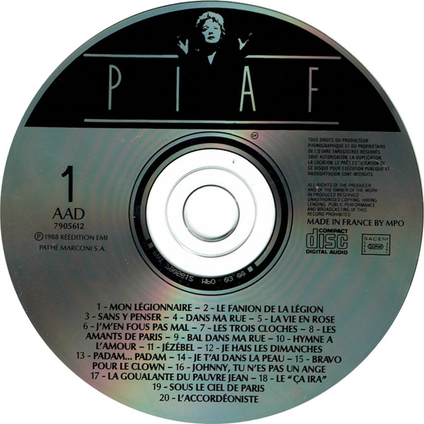 Edith Piaf - 25e Anniversaire - Volume 1 | EMI Pathé Marconi (7905612) - main