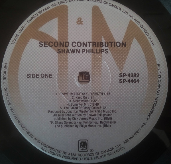 Shawn Phillips - Second Contribution | A&M Records (SP 4282) - 4