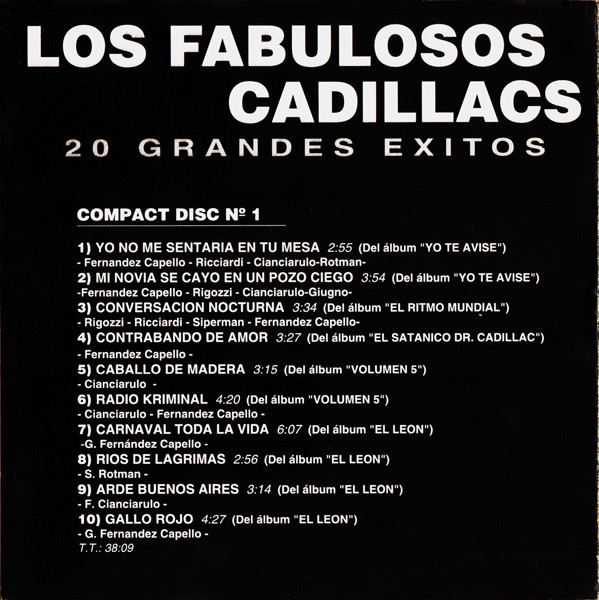 Los Fabulosos Cadillacs - 20 Grandes Exitos (2CD) [CD] | Sony Music (2-484824) - 3